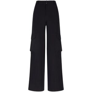 GCDS Wide Leg Cargo Pants Women BLACK